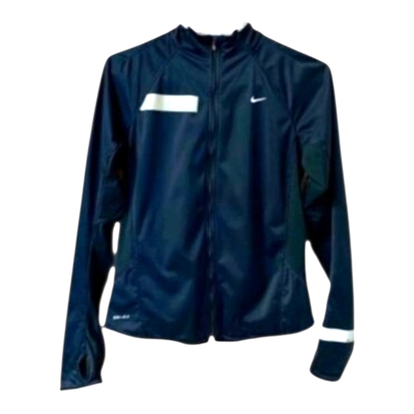 NIKE Women's Athletic  black Workout Jacket With Reflectors. Size M - Picture 1 of 11